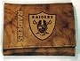 Oakland Raiders Brown Leather Tri-Fold Wallet with Embossed Team Logo