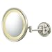 Lighted Round Wall Mounted 5X Mirror, Hard Wired, Brushed Nickel