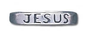Solid Sterling Silver Jesus Band Ring