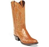 Justin Men's Full-Quill Ostrich Western Boots - Cognac