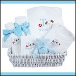 Luxury Personalized Layette Gift Basket - Blue