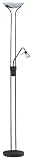 Trio-Leuchten 431912124 Deckenfluter rostfarbig, Glas alabasterfarbig wei&szlig;