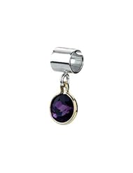 Kera Sterling Silver 14K Gold February Birthstone Bead