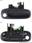 1998-2002 Toyota Corolla Passenger Side front outside door handle