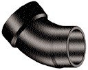 1-1/2 ABS 45 Degree Street Elbow Spigot x Hub