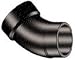 1-1/2 ABS 45 Degree Street Elbow Spigot x Hub