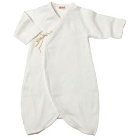 Sckoon Organic Cotton Round Kimono White - Size 3-6 Months
