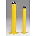 Eagle 1743 4" Steel Round Bollard Post with Black HDPE Cap, Yellow Powder Coat Finish, 36" Height, 4.5" Diameter