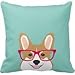 Corgi With Glasses Hipster Dog Cute Corgi Gift Throw 18*18 pillow Case