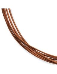 Sterling Silver 16inch Natural Multi-Cord Leather Necklace