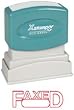 Xstamper One-Color Title Message Stamp, "Faxed, " Pre-Inked/Re-Inkable, Red (1350)