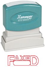 Xstamper One-Color Title Message Stamp, "Faxed, " Pre-Inked/Re-Inkable, Red (1350)