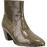OLIVE Six inch demi boot inside zipper with snakeskin and calf leather. $129