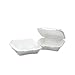 Boardwalk 0100 White Color, Large 1 Compartment Snap-it Foam Hinged Carryout Container (Case of 200)