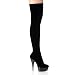 Pleaser Boots Women's Delight-3002, 5 3/4'' Stretch Platform Thigh Boot, Side Zip