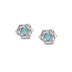 Boma Sterling Silver & Turquoise Rose Post Earrings