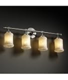 IMAGE OF Justice Design Group GLA-8524-16-WTFR-ABRS Tradition Veneto Luce 4 Light Bath Vanity Light in Antique Brass with White Frosted glass