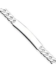 Sterling Silver 8inch Polished Engraveable Curb Link ID Bracelet