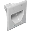 DataComm 45-0002-WH 2-Gang Recessed Low Voltage Cable Plate (White)
