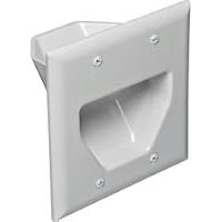 DataComm 45-0002-WH 2-Gang Recessed Low Voltage Cable Plate (White)