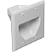 DataComm 45-0002-WH 2-Gang Recessed Low Voltage Cable Plate (White)
