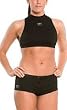 Speedo Women's Endurance Solid Crop Top with Built In Sports Bra
