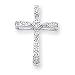 14k White Gold Diamond Filigree Cross Pendant
