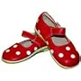 Puddle Jumper Polka Dot Mary Janes Leather Shoes Cherry Red/ White