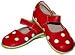 Puddle Jumper Polka Dot Mary Janes Leather Shoes Cherry Red/ White