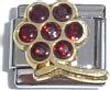 Clearly Charming January Garnet Color Large Daisy Birthstone Italian Charm