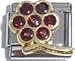 Clearly Charming January Garnet Color Large Daisy Birthstone Italian Charm