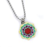 Kids Medical Alert ID Multi Flower Pendant Necklace