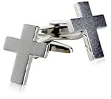 Satin Cross Christian Silver Cufflinks with Presentation Box