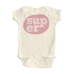 Girls Natural Color Organic Onesie with Super Design   Newborn
