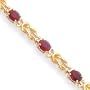 14k Ruby Bracelet - 7 Inch - Box Clasp - JewelryWeb