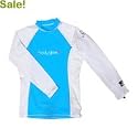 Body Glove Women Basic Deluxe Long Sleeve Rash Guard, River Blue & White, S