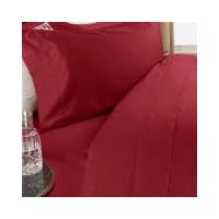 1200 Thread Count FULL 4pc Egyptian Bed Sheet Set, Deep Pocket, RED, SOLID