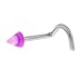 Pink Purple Swirl Cone Nose Screw Ring