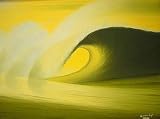バリアート絵画 M 横 『Big Wave in Sunset yellow』 アジアン雑貨 BIG WAVE