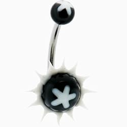 Clear Sunflower Hedge Hog Belly Button Ring