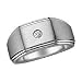 Men's Stainless Steel, 1/10 ct. Diamond Fashion Ring