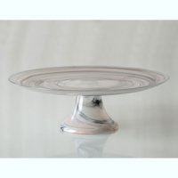 Recycled Glass Cake Stand (Taupe)
