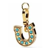 gold and turquoise horseshoe charm