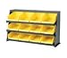 AKMAPRBENCH120 - Bench Pick Rack, 3-Shelves, 36x12x21, Yellow