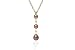 Natural-Colored Drop Fresh Water Pearls, Set in a 14K Yellow Gold Pendant Enhanced with Prong Set Diamonds, Sliding on 17 14K Yellow Gold Oval Link Necklace.