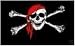 Pirate FLAG Jolly Roger Skull & Crossbones with Red Hat - 2 feet x 3 feet
