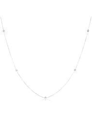 Sterling Silver Italian Rhodium Plated Swarovski Crystal Station Necklace