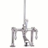 IMAGE OF Elizabethan Classics ECRM12PB Tub Filler/Shower System, Plain Porcelain Lever Handles, Polished Brass