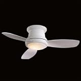 Minka-Aire Fans F519-BN 52 Concept II Contemporary Flush Mount Nickel Ceiling Fan w/ Light, Remote