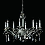 NULCO - 365-08-AGB-MA - AGED BRASS MALIBU CRYSTAL BELVEDERE CHANDELIER 8LT